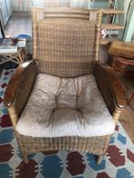 2 rieten fauteuils, Huis en Inrichting, Fauteuils, Ophalen, Gebruikt, 50 tot 75 cm, Riet of Rotan