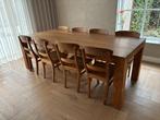Eettafel 240 x 100 cm Teak  + 8 stoelen, Huis en Inrichting, Tafels | Eettafels, Ophalen, Gebruikt, 100 tot 150 cm, Teakhout