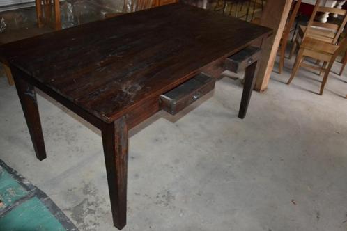 Stoere koloniale eettafel, Huis en Inrichting, Tafels | Eettafels, Gebruikt, 50 tot 100 cm, 200 cm of meer, Vijf personen of meer
