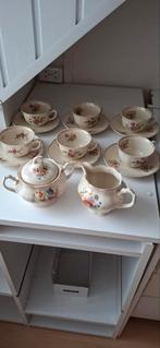 Theeservies antiek 6 persoons., Antiek en Kunst, Antiek | Servies compleet, Ophalen of Verzenden