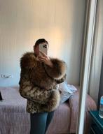 Echte bontjas met uniek design, Ophalen of Verzenden, Zo goed als nieuw, Maat 38/40 (M), Bruin