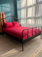 Ikea Sagstua 140x200 bed incl. lattenbodem - uit elkaar, Huis en Inrichting, Slaapkamer | Bedden, Ophalen, Gebruikt, Zwart, Tweepersoons