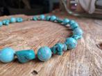Vintage Kralenketting – Collier – Turkoois, Blauw, Ophalen of Verzenden, Zo goed als nieuw, Steen of Mineraal