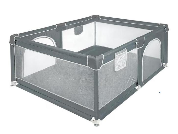 Grijze vierkante grondbox, Kinderen en Baby's, Boxen, Gebruikt, Rechthoekig, Ophalen of Verzenden