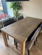 Houten eettafel, Huis en Inrichting, Tafels | Eettafels, Ophalen, Gebruikt, 50 tot 100 cm, Vijf personen of meer