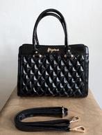 Gewatteerde geglazuurde dames handtas zwart, Sieraden, Tassen en Uiterlijk, Tassen | Damestassen, Ophalen of Verzenden, Zwart