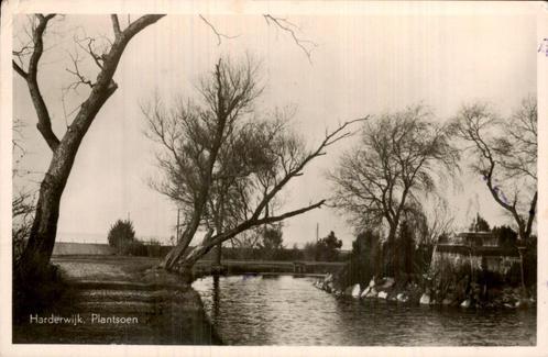 Harderwijk Plantsoen met water, Verzamelen, Ansichtkaarten | Nederland, Gelopen, Gelderland, 1920 tot 1940, Ophalen of Verzenden