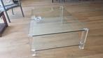 Glazen salontafel, Huis en Inrichting, Tafels | Salontafels, Ophalen, 100 tot 150 cm, 50 tot 100 cm, Minder dan 50 cm
