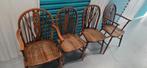 Windsor Wheelback chairs 4 stuks (origineel), Huis en Inrichting, Ophalen, Bruin, Vier, Hout
