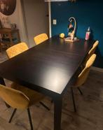 Uitklapbare eettafel zwart ikea, Huis en Inrichting, Tafels | Eettafels, Ophalen, Gebruikt, 50 tot 100 cm, Vijf personen of meer