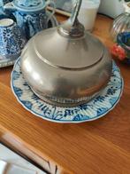 Delfs Blauw Botervloot met Tinnen Deksel, Ophalen of Verzenden