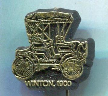 Winton 1900 goud op zwart plastic auto speldje ( D_186 ) beschikbaar voor biedingen