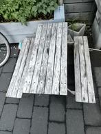 Hardhout picknick tafel kinderen, Tuin en Terras, Picknicktafels, Ophalen, Zo goed als nieuw, Rechthoekig, Hout