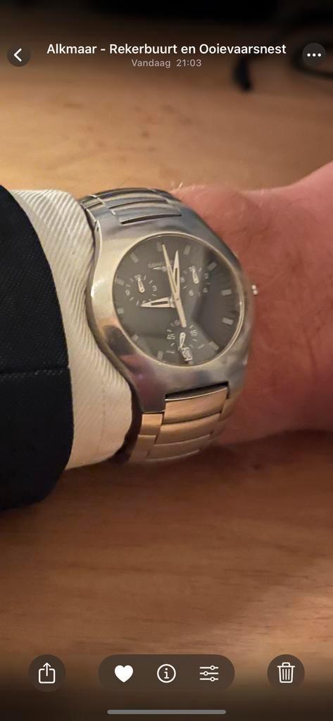 Longines oposition chronograaf & date, Sieraden, Tassen en Uiterlijk, Horloges | Heren, Zo goed als nieuw, Overige merken, Staal