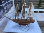 vintage oude modelboot zeilboot schip van hout, Ophalen, Gebruikt