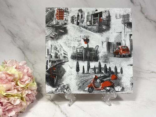 Ambiente knutsel servetten Italiaanse straten voertuig 269, Hobby en Vrije tijd, Knutselen, Nieuw, Materiaal, Ophalen of Verzenden