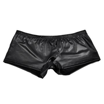 Heren zwarte leer look boxer / onderbroek leren maat S M L beschikbaar voor biedingen