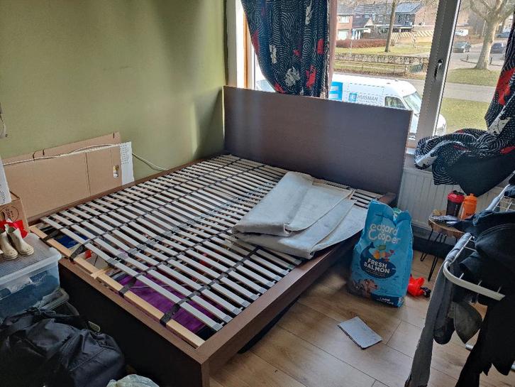 Ikea malm bed (160x200cm) incl. Matras (Morgedal) + topper, Huis en Inrichting, Slaapkamer | Bedden, Zo goed als nieuw, Tweepersoons