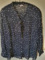 Donkerblauwe blouse Gelco met strik en vogel print, Ophalen of Verzenden, Zo goed als nieuw, Blauw, Blouse of Tuniek