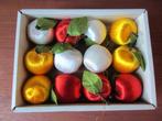 Satijnen kerstappeltjes gekleurd 12 stuks, Ophalen of Verzenden, Gebruikt