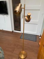 Gouden vloerlamp met twee spots, Huis en Inrichting, Lampen | Vloerlampen, Ophalen, Zo goed als nieuw, Metaal, 150 tot 200 cm