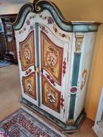 Antieke beschilderde kast met binnenwerk en openslaande deur, Antiek en Kunst, Antiek | Meubels | Kasten, Ophalen
