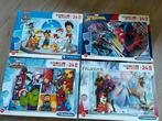 4x puzzels, 24 stukjes frozen, marvel, spiderman, paw patrol, Ophalen of Verzenden, 10 tot 50 stukjes, Zo goed als nieuw