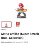 Mario Amiibo (Super Smash Bros. Collection), Spelcomputers en Games, Overige typen, Ophalen of Verzenden, Zo goed als nieuw, Draadloos