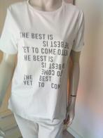 YAYA beige shirt met tekst Best is yet to come M, Maat 38/40 (M), Verzenden, Beige, Korte mouw