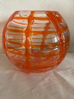 LSA International Handwerk Bolvaas Oranje Strepen, Antiek en Kunst, Kunst | Designobjecten, Ophalen of Verzenden