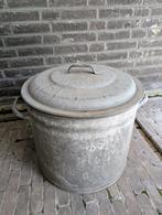ANTIEKE ZINKEN WASKETEL MET DEKSEL 42CM, Ophalen