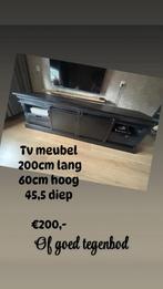 Tv meubel zwart, Huis en Inrichting, Ophalen, Industrieel, sober, hofzz, Zo goed als nieuw, 200 cm of meer
