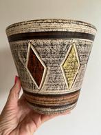 Vintage Grote SPARA West Germany Bloempot Oker Ruiten 70’s, Ophalen of Verzenden