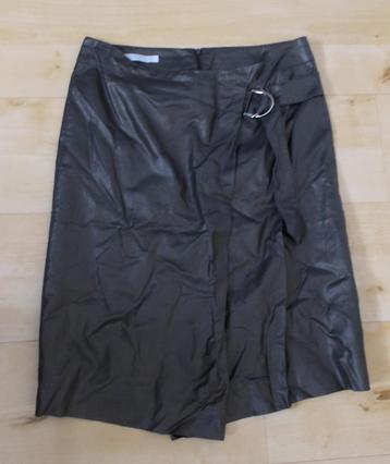 Stoere bruine leather look rok van Sylver! 40 beschikbaar voor biedingen