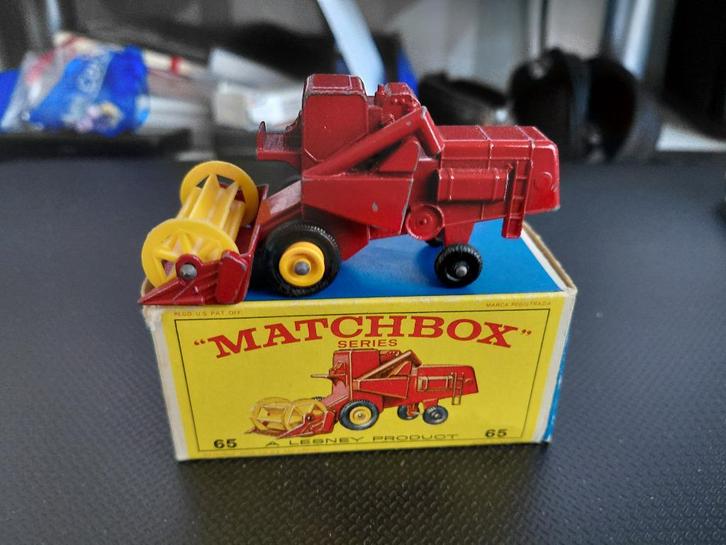 Matchbox 65c Claas Maaidorser met E-type Box, Hobby en Vrije tijd, Modelauto's | Overige schalen, Gebruikt, Tractor of Landbouw