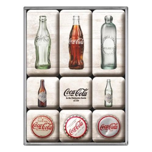 Coca Cola flessen timeline reclame magneetset magneetjes, Verzamelen, Merken en Reclamevoorwerpen, Nieuw, Reclamebord, Ophalen of Verzenden