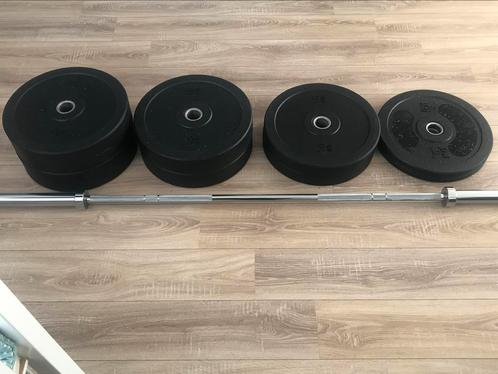 Set 100kg bumper plates, Sport en Fitness, Fitnessmaterialen, Nieuw, Ophalen of Verzenden