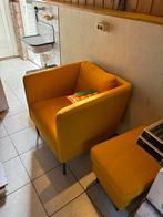 Gele IKEA stoel met hocker - Zo goed als nieuw!, Ophalen, Zo goed als nieuw, Stof, 75 tot 100 cm