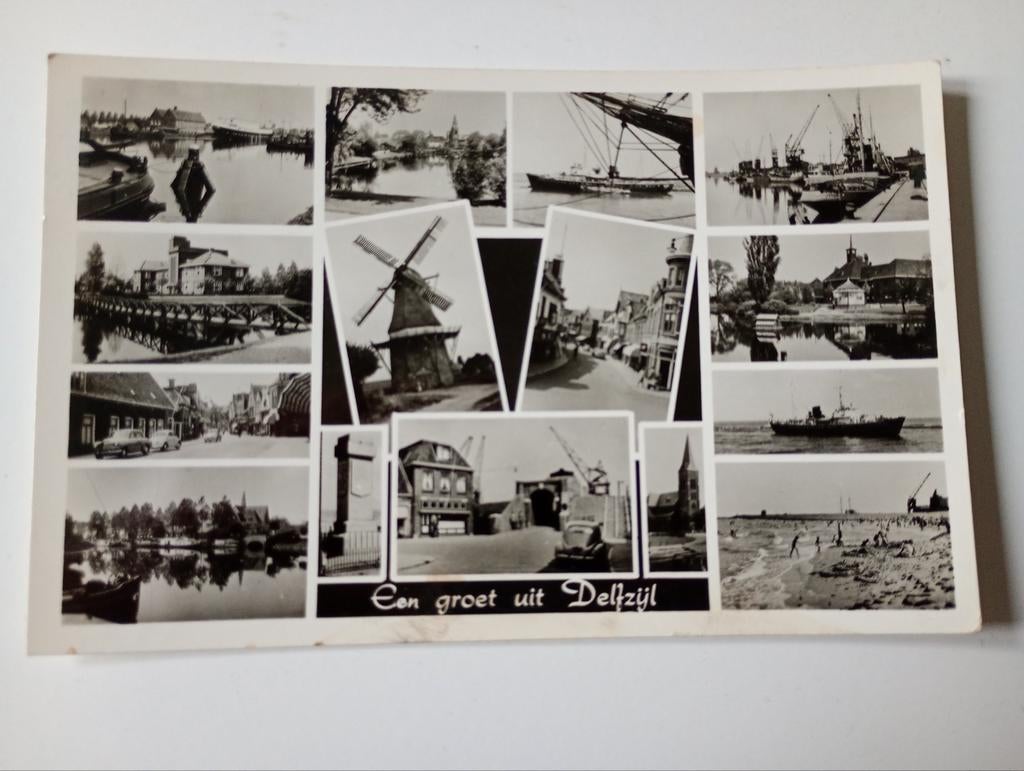 Delfzijl 1958, Ophalen of Verzenden, 1940 tot 1960, Gelopen, Groningen