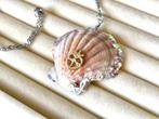 Schelp ketting met hanger “queen of the sea” roze, Verzenden, Nieuw, Zilver, Overige materialen