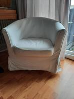 Witte fauteuil met hoes, Ophalen, Zo goed als nieuw, Stof, 75 tot 100 cm