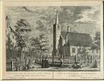 Gravure Engelse Kerk Amsterdam - Ingelijst 18x22cm  ca 1700-, Antiek en Kunst, Kunst | Etsen en Gravures, Ophalen of Verzenden