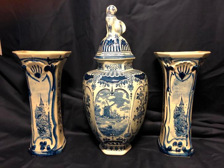 Delfts Blauw Kaststel - Pot & Vazen, Antiek en Kunst, Antiek | Keramiek en Aardewerk, Ophalen of Verzenden