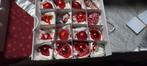 Doos met rode vintage kerst ballen, Ophalen, Gebruikt
