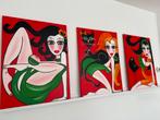 Olieverf Drieluik Gorbachenko - Moderne Kunst Schilderijen, Ophalen of Verzenden