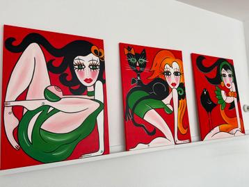 Olieverf Drieluik Gorbachenko - Moderne Kunst Schilderijen beschikbaar voor biedingen