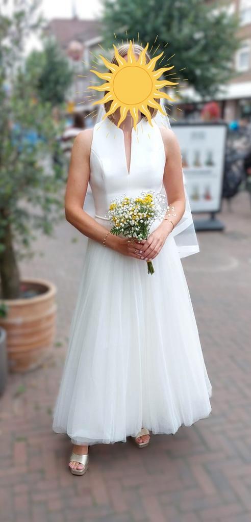 Tijdloze trouwjurk Jesus Peiro, Kleding | Dames, Trouwkleding en Trouwaccessoires, Zo goed als nieuw, Trouwjurk, Wit, Ophalen of Verzenden