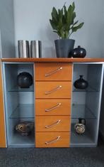 Beuken dressoir/ laden- / vitrinekast, Ophalen, Gebruikt, Overige materialen, 50 tot 100 cm