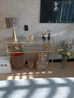 Stijlvolle sidetable met glazen blad, Ophalen, Minder dan 50 cm, 100 tot 150 cm, Zo goed als nieuw