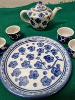 mini servies blauwe bloemen chinees, Antiek en Kunst, Ophalen of Verzenden